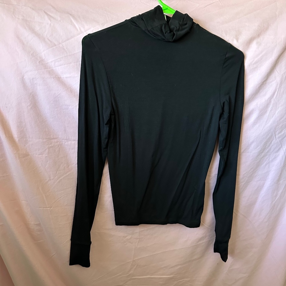 American Apparel Black Turtleneck sheer top xs